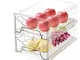 GuoTcusy Organizer Frigorifero, Set di 2 Cassetti per Frigorifero, Contenitori Trasparenti...