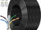 Cavo Ethernet Cat6 20 Metri, Bobina Cavo Lan per Esterno Cat 6 Schermato Cavo di Rete Cros...