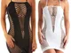 LOVELYBOBO 2-Pack Fishnet a Strisce da Donna Mini Vestito Sexy Biancheria da Notte Maglia...