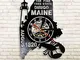 BFMBCHDJ The Pine Tree State Dirigo Maine Established 1820 Vinyl Wall Clock Rustic Cabin C...