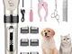 NWOUIIAY Kit Tosatrice Professionale per Cani Tagliacapelli Animali Gatto Ricaricabile Tos...