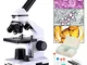 USCAMEL Microscopio Bambini，40-400x Vetro All-Optic ad Alta Potenza per la Studente Profe...