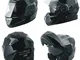 Casco Modulare Apribile Moto Touring Sport Visiera Parasole Nero XL