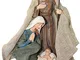 SACRA FAMIGLIA PRESEPE NATIVITÀ NATALE COLORATA H 18,5 CM LARGHEZZA 18 CM 31333