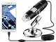 IWILCS Microscopio Digitale USB, Mini Endoscopio Fotocamera Ingrandimento da 40X a 1600X,...