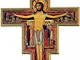 Crocifisso San Damiano bordo oro a Rilievo cm.40