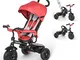 besrey 4 in 1 Triciclo Passeggino per Bambini Triciclo con maniglione Triciclo a Spinta co...