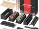 SKYSER Sushi Maker Kit, 17 Pezzi Set per Principianti, 8 Stampi Completo Self Mat con Colt...