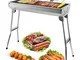 Mbuynow Barbecue Griglia a Carbone Professionale per 5-10 Persone, Utensile BBQ Grill Barb...