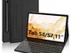 JADEMALL Custodia Tastiera per Samsung Tab S8/S7 2022/2020 11", Italiano QWERTY Tastiera M...