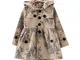 SXSHUN Bambina Cappotto Trenca Giacca Lunga con Cappuccio Trench Coat Stile Inglese, Cachi...