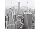 vidaXL Paravento Pieghevole Stampa New York Bianco e Nero 160x170 cm Separè