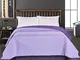 DecoKing Copriletto Trapuntato 1 Piazza e Mezza 200x220 cm Reversibile Bicolore Viola Lill...