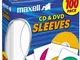 Maxell 190133 CD-402 CD/Dvd Sleeves Paper - Clear Windows 100 Pack (White)