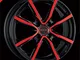 MAK Milano nero e rosso 7 x 17 ET35 4 x 100 foro mozzo 72 cerchi in lega