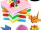 LABOTA Carta per Origami, 400 fogli 15 x 15 cm Doppia Faccia Colorata Origami Per Bambini...