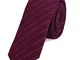 DonDon cravatta di cotone stretta a righe da uomo 6 cm - rosso bordeaux rigato