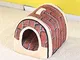 Cane case portatili Vintage brick Nest Pet Dog House con la stuoia pieghevole Bed cane gat...