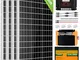 ECO-WORTHY Sistema Completo di Pannelli Solari 480 Watt Off-grid: 4 Pannelli Solari+ Batte...