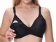 Gratlin Donna Reggiseno Allattamento Con Ferretto Coppe Lisce Nero 6B (UK 40B)