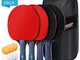 BHGWR Set da Ping Pong, Set di Racchette da Ping Pong con 4 Racchetta e 8 Palline, Racchet...