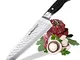 Godmorn Coltello Damasco, Coltello da Cucina Professionale in Acciaio Inossidabile da 8 Po...