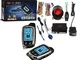 Kit allarme antifurto auto completo 2 telecomandi 2 vie lcd sirena centralina