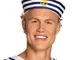 Boland- Cappello Marinaio Navy Sailor per Adulti, Bianco/Blu, Taglia Unica, 44355