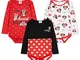 Disney Body Neonato Manica Lunga Tutina Neonata in Cotone di Minnie Pacco da 3 (0-3 mesi,...