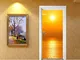 Golden Glowing Sunrise Shine Picture Mural Sickers Adesivo Per Porte Wallpaper Decalcomani...