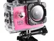 Action Cam 1080P Ultra Full HD Impermeabile 30M Sott'Acqua Camera con 90°Grandangolare 2.0...