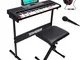 Bakaji Tastiera Musicale Pianola Elettronica 61 Tasti Luminosi Pianoforte Multifunzione co...