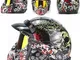 ZHXH Retro Harley casco moto casco aperto casco 3/4 Cruiser certificato DOT uomo e donna c...