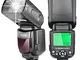 Neewer i-TTL Flash Speedlite con LCD Display, Diffusore Duro & Custodia per Fotocamere DSL...