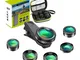 Apexel 6 in 1 - Kit di obiettivi per fotocamera per telefono con obiettivo grandangolare +...