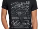 style3 X-Wing T-Shirt da Uomo Cianografia t-65, Dimensione:L, Colore:Nero