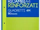 Blasetti Ricambi Rinforzati, Rigatura 4M, Confezione da 40 fogli