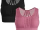 Tuopuda Reggiseno sportivo da donna, con schiena a X, forte tenuta, imbottito, supporto ad...