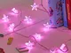 Lights4fun Filo di 30 Stelle Rosa Illuminate a LED