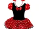 Lito Angels - Costume di Minnie per bambina, Vestito da festa di Halloween e compleanno, c...