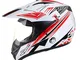Qtech Casco Motocross Fuori Strada Enduro MX con Visiera MX Dual Touring - Rosso - XL (61-...
