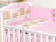 3 Pezzi Set di biancheria, PARACOLPI, COPRIPIUMINO + COPRICUSCINO per lettino (to fit cot...