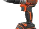 BLACK+DECKER BL188K1B-QW Cordless Percussion Drill, Nero