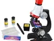 Jzhen Microscopio Scientifico, LED Microscopio Kit Bambino Giocattoli per Bambini Principi...