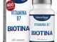 Vitamina B7 Biotina ad Alto Dosaggio 10000 mcg, 400 Compresse di Biotina per Crescita Cape...