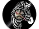 BFMBCHDJ Zebra Vintage Vinyl Record Orologio da Parete Design Moderno Animali Selvaggi Oro...