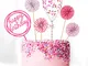 Maitys Set Happy Birthday Topper per Torte Ventagli di Carta Coriandoli Palloncino Cupcake...