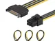 J&D SATA 15 Pin a 6 Pin PCI Espresso (PCIe) Video Grafica Carta Potenza Cavo Adattatore -...