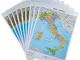 CWR Cartina geografica Italia fisica e politica, formato A4, confezione da 10