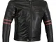 Bikers Gear UK GIACCA in PELLE da MOTO VINTAGE CUSTOM CAFE RACER TAGLIA M